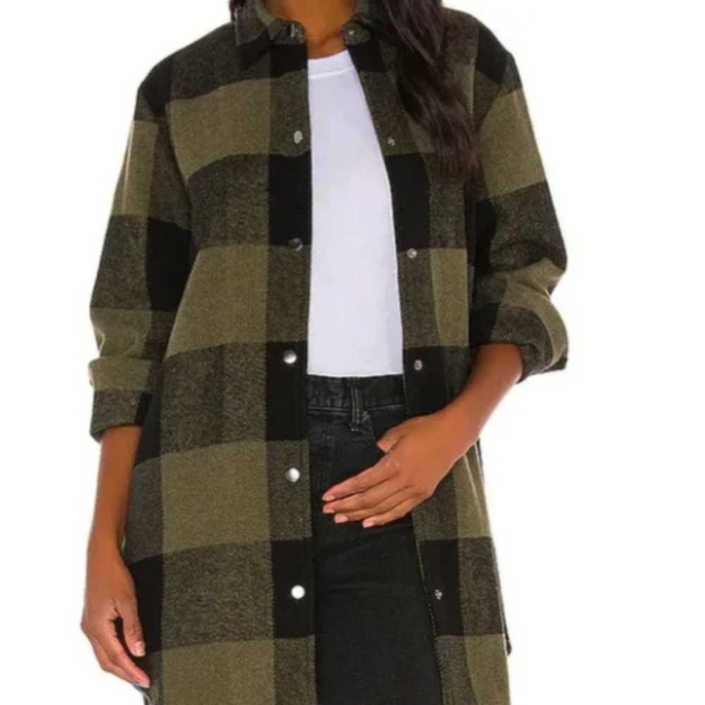 BB Dakota Steve Madden Eldridge Green and Black Plaid Jacket